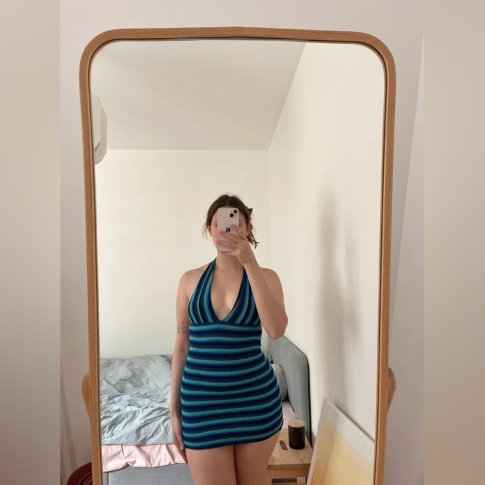 Mini Dress Blue Pull&Bear, S